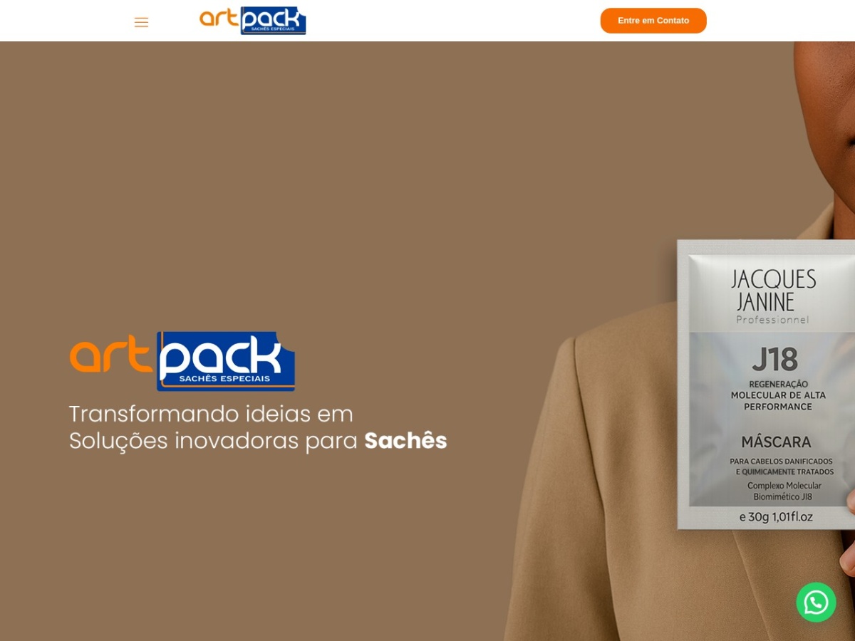 Site Artpack Sachês desenvolvido pela Tresend